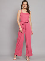 Shoulder Straps Waist Tie-UpsBasic Jumpsuit