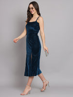 Velvet Sheath Midi Dress