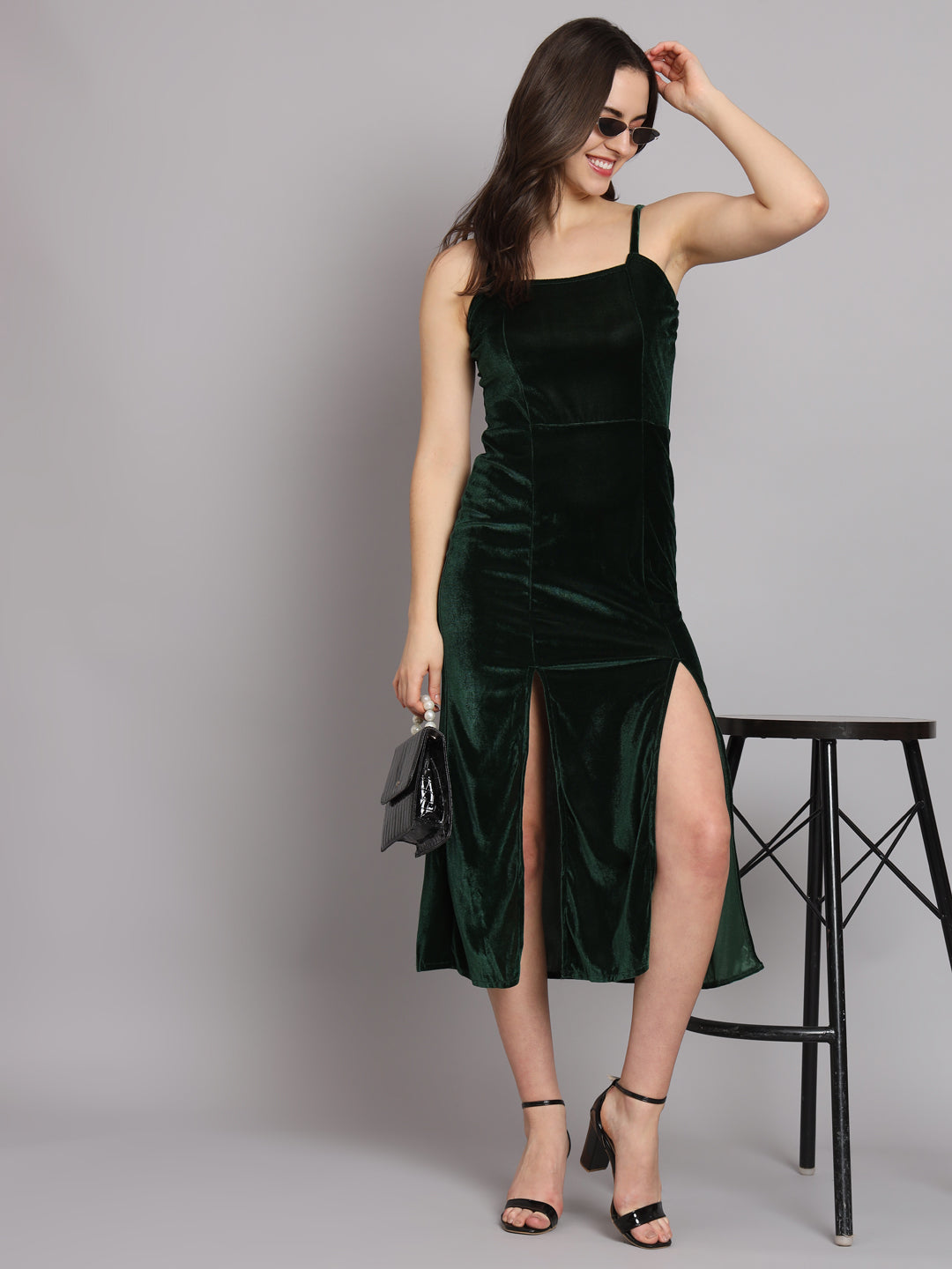 Velvet Sheath Midi Dress