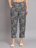 Ethnic Motif Printed Band Collar Top With Trousers Co-Ords