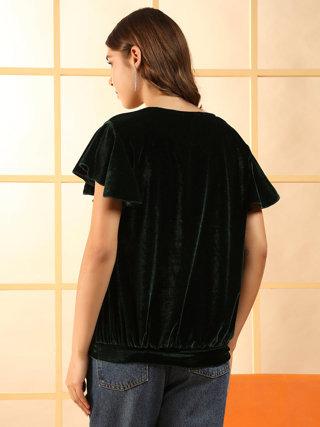 Shiny Velvet Party Top for Women