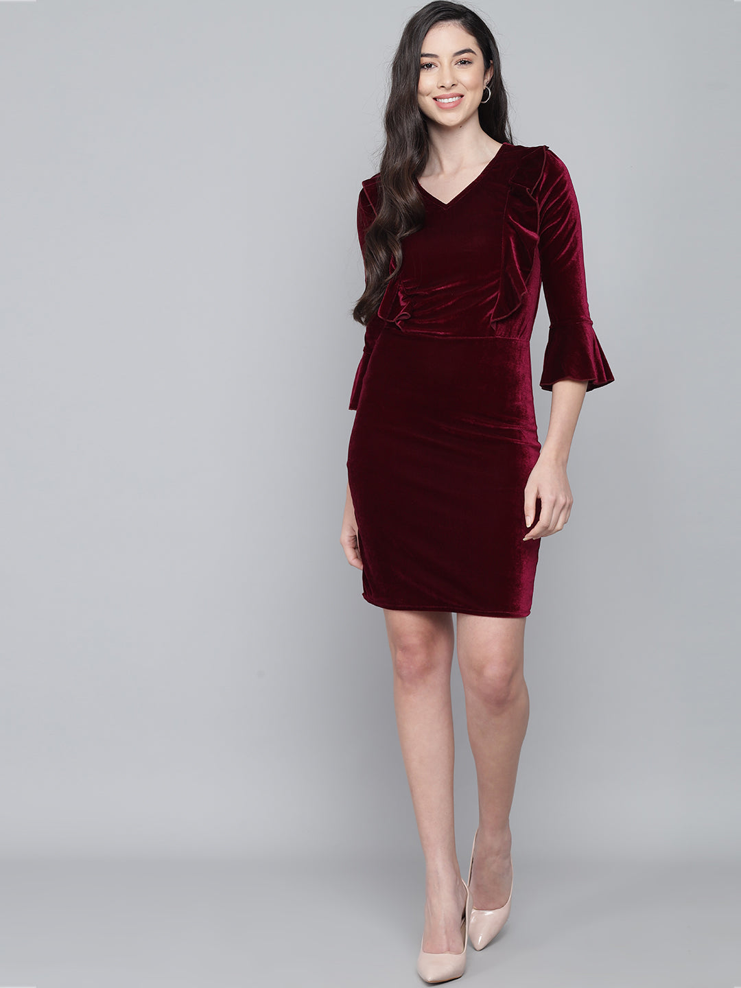 Quarter Bell Sleeves Party Dress