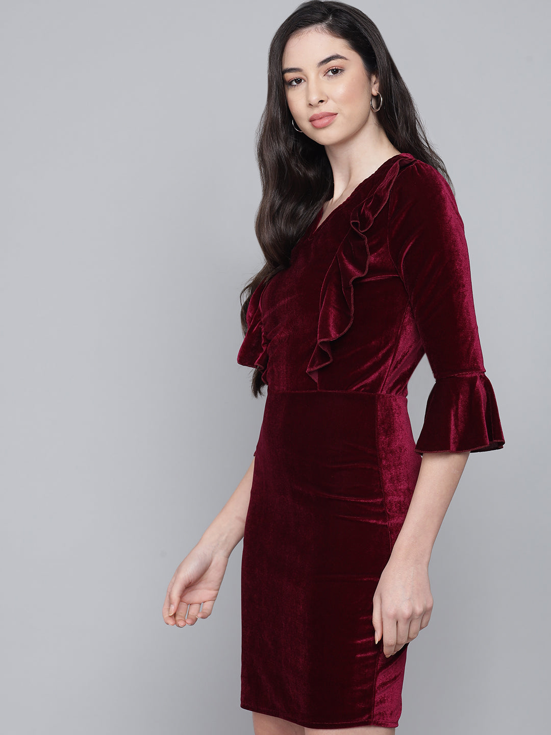 Quarter Bell Sleeves Party Dress