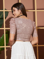 Crushed Velvet Shimmer Blouse for Women