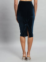Knee Length Velvet Pencil Skirt