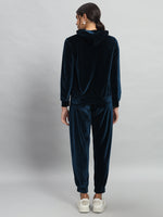 Velvet Tracksuit Set for Women with Hoodie and Handy Pockets