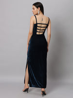 Women Sweetheart Neck Shoulder Straps Cut-Outs Sheath Maxi Dress