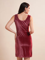 V-Neck Velvet Bodycon Mini Dress
