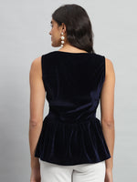 Velvet Peplum Top