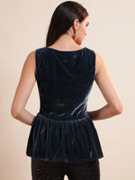 Velvet Peplum Top