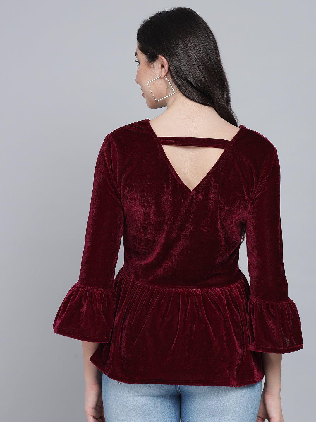Velvet Peplum Top for Women Premium Partywear & Casual Style
