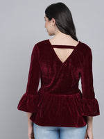 Velvet Peplum Top for Women Premium Partywear & Casual Style