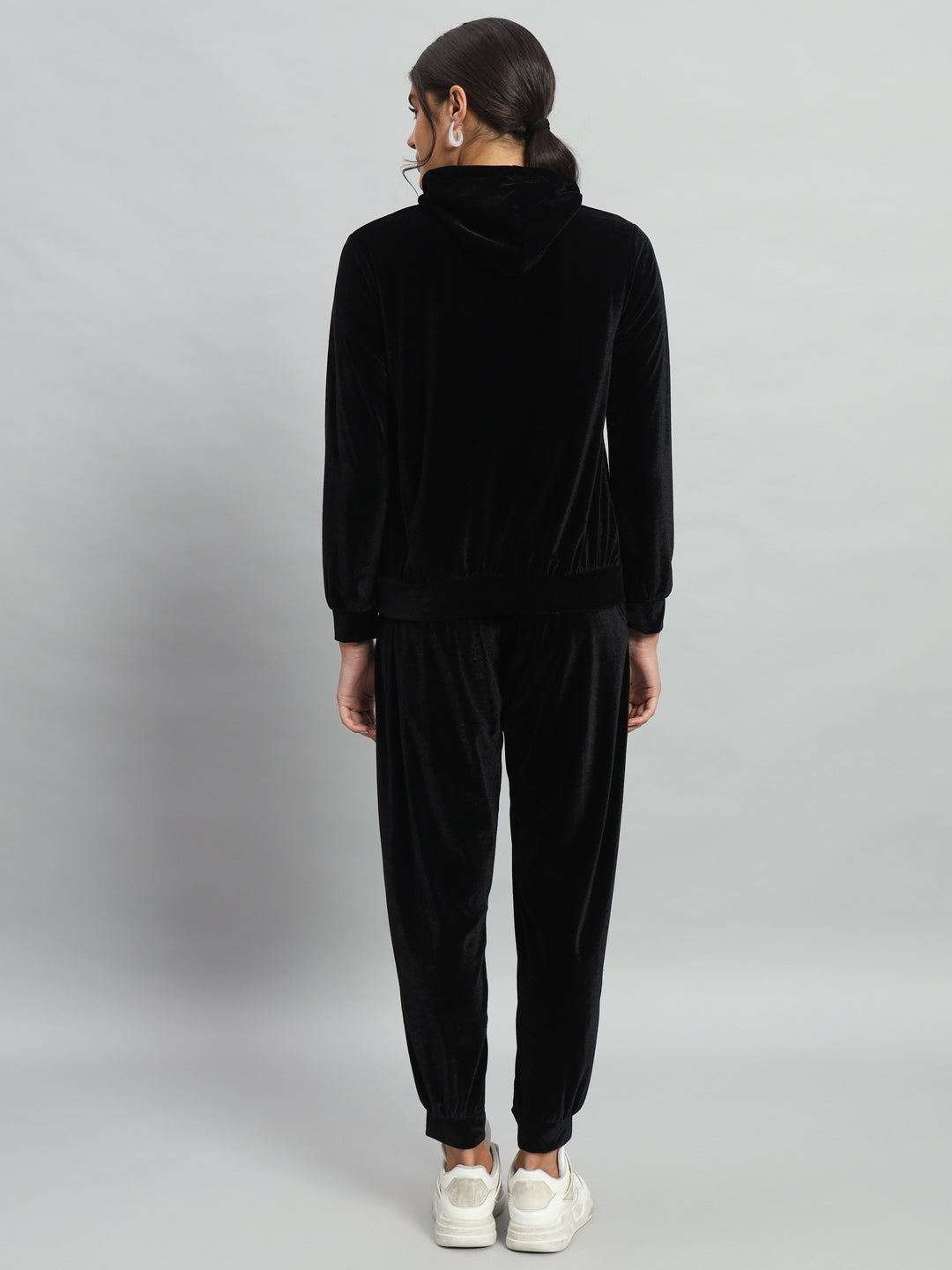 Velvet Tracksuit Set for Women with Hoodie and Handy Pockets