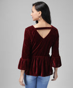 Velvet Peplum Top for Women Premium Partywear & Casual Style