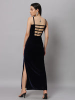 Women Sweetheart Neck Shoulder Straps Cut-Outs Sheath Maxi Dress