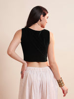 Sweetheart Neck Velvet Readymade Saree Blouse