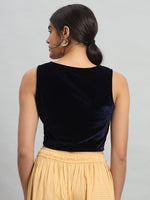 Sweetheart Neck Velvet Readymade Saree Blouse