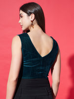 V-Neck Velvet Saree Blouse