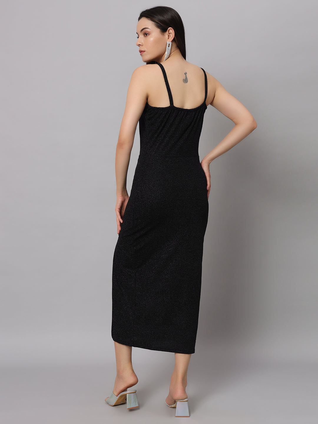 Women Lycra Sheen Bodycon Maxi Dress