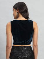 Sweetheart Neck Velvet Readymade Saree Blouse
