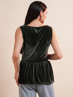 Velvet Peplum Top