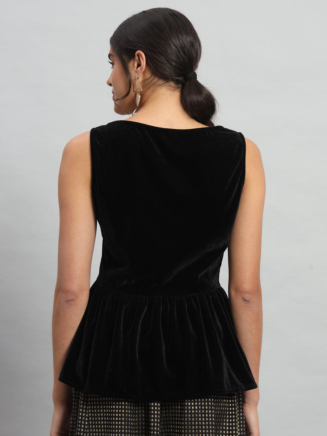 Velvet Peplum Top