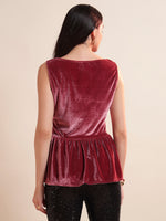Velvet Peplum Top