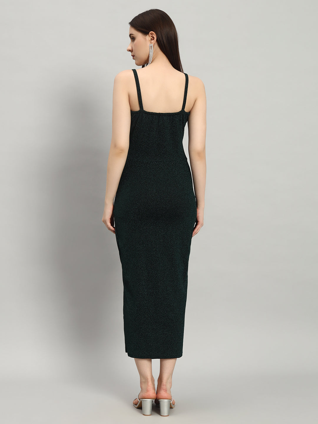 Women Lycra Sheen Bodycon Maxi Dress