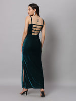 Women Sweetheart Neck Shoulder Straps Cut-Outs Sheath Maxi Dress