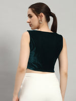 Sweetheart Neck Velvet Readymade Saree Blouse
