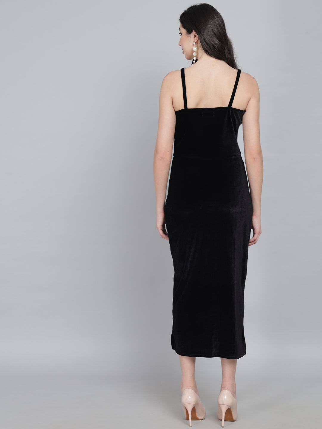 Velvet Sheath Midi Dress