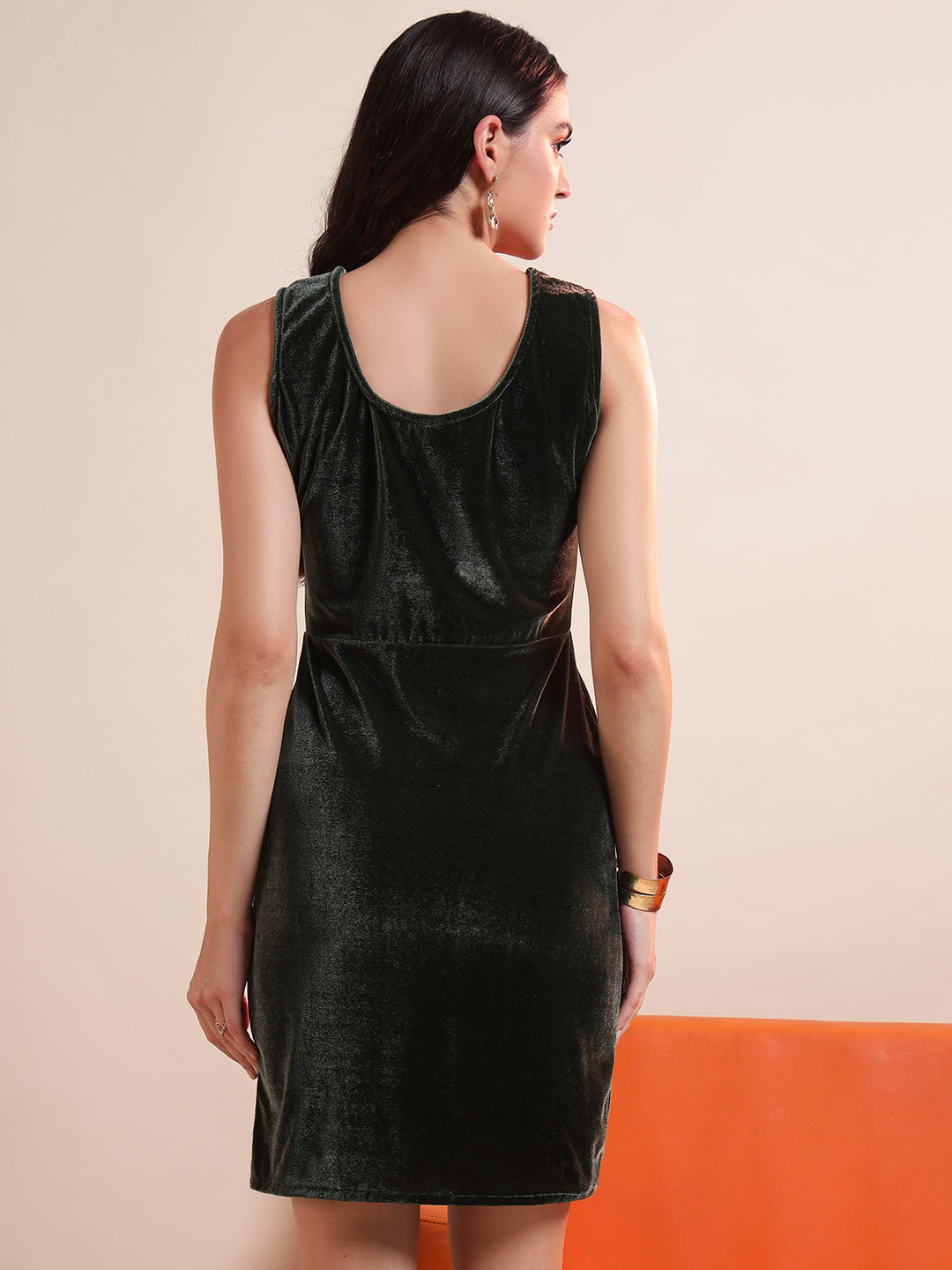 V-Neck Velvet Bodycon Mini Dress