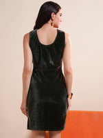 V-Neck Velvet Bodycon Mini Dress