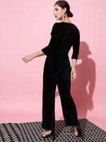 V-Neck Ruffles Details Basic Jumpsuit