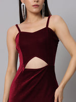 Women Sweetheart Neck Shoulder Straps Cut-Outs Sheath Maxi Dress