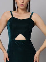 Women Sweetheart Neck Shoulder Straps Cut-Outs Sheath Maxi Dress