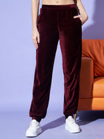 Velvet Tracksuit Set for Women with Hoodie and Handy Pockets