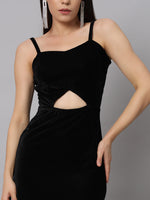 Women Sweetheart Neck Shoulder Straps Cut-Outs Sheath Maxi Dress