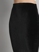 Knee Length Velvet Pencil Skirt