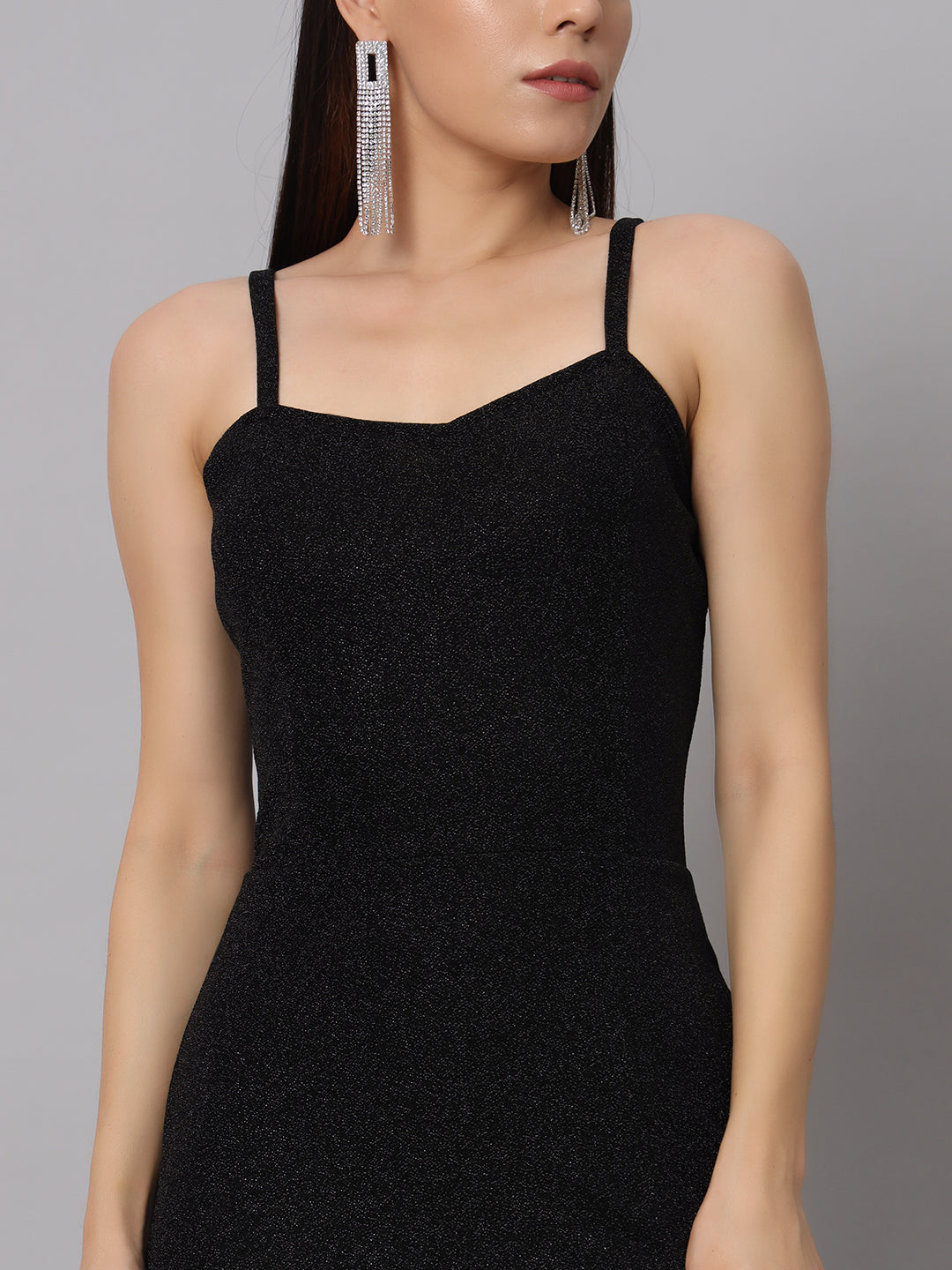 Women Lycra Sheen Bodycon Maxi Dress