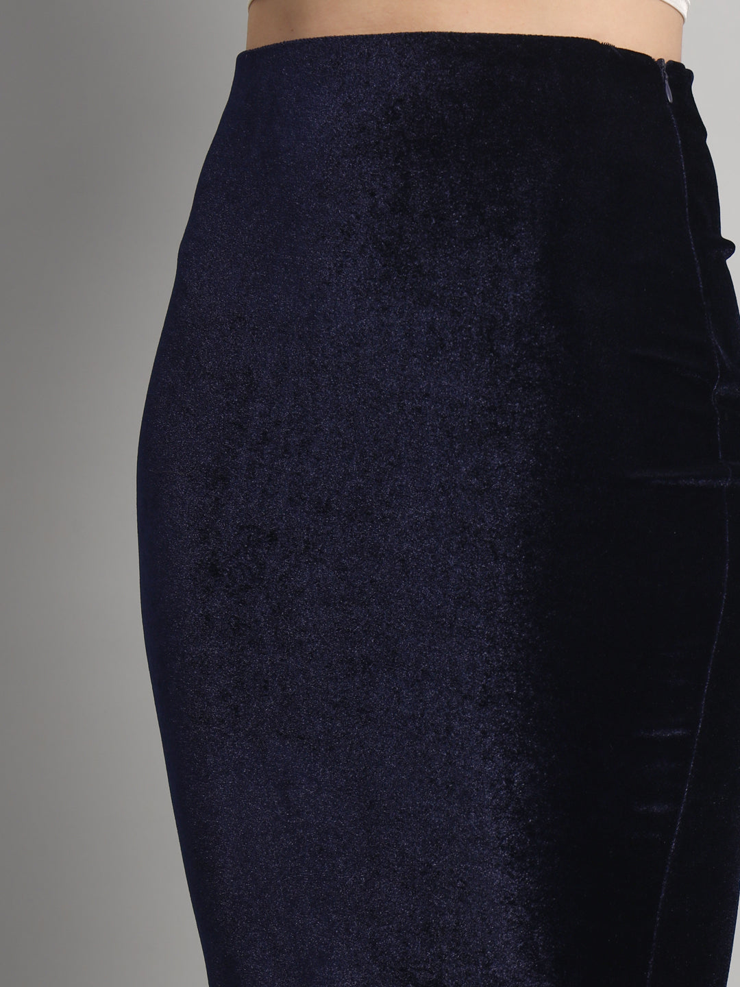 Knee Length Velvet Pencil Skirt