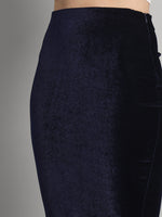 Knee Length Velvet Pencil Skirt
