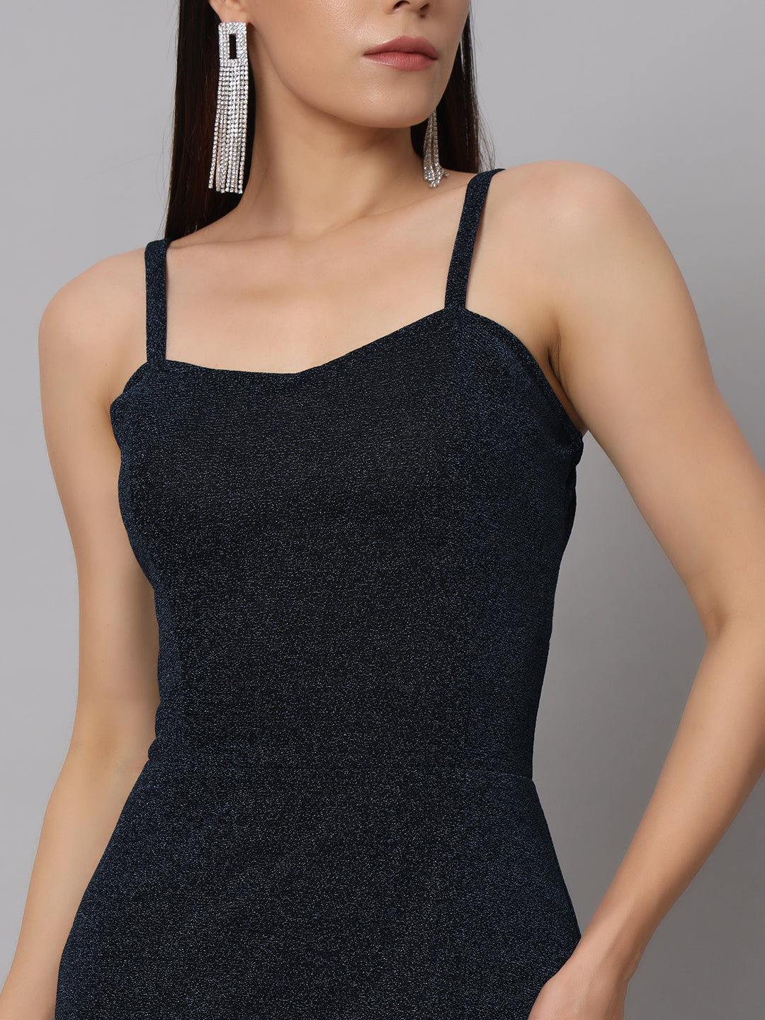 Women Lycra Sheen Bodycon Maxi Dress