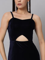 Women Sweetheart Neck Shoulder Straps Cut-Outs Sheath Maxi Dress