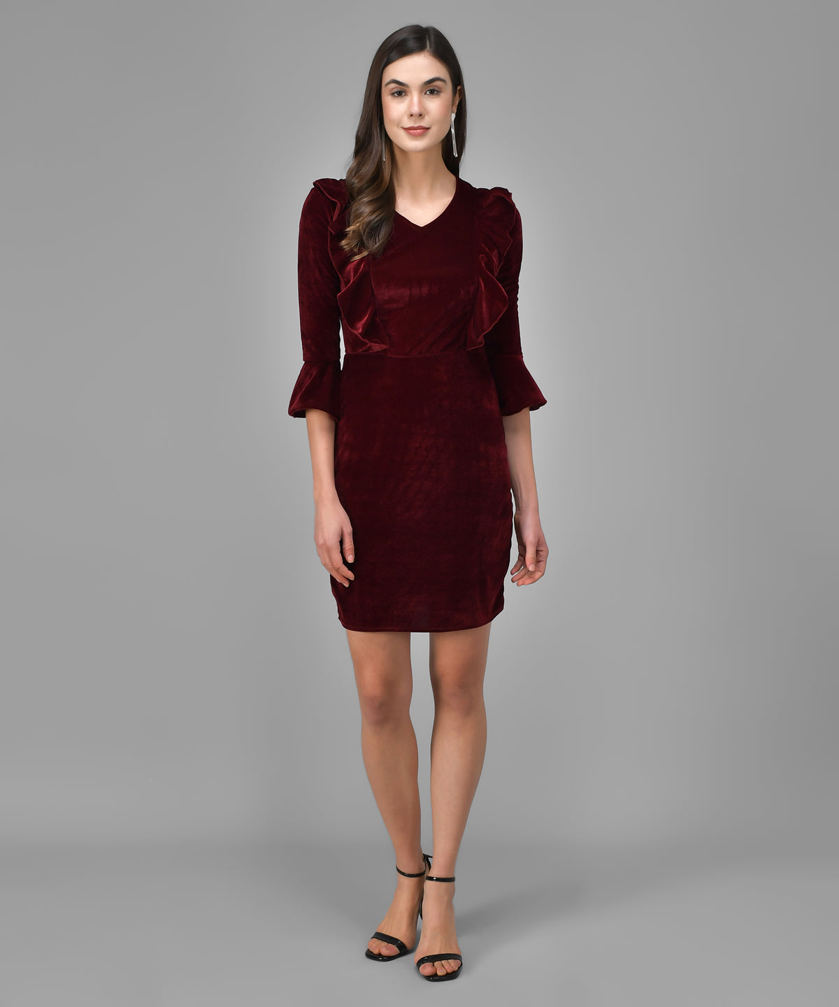 Quarter Bell Sleeves Party Dress