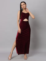Women Sweetheart Neck Shoulder Straps Cut-Outs Sheath Maxi Dress