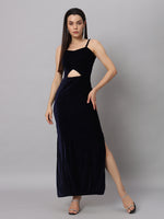 Women Sweetheart Neck Shoulder Straps Cut-Outs Sheath Maxi Dress