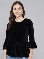 Velvet Peplum Top for Women Premium Partywear & Casual Style