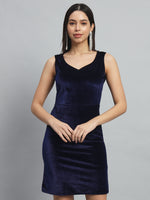 V-Neck Velvet Bodycon Mini Dress