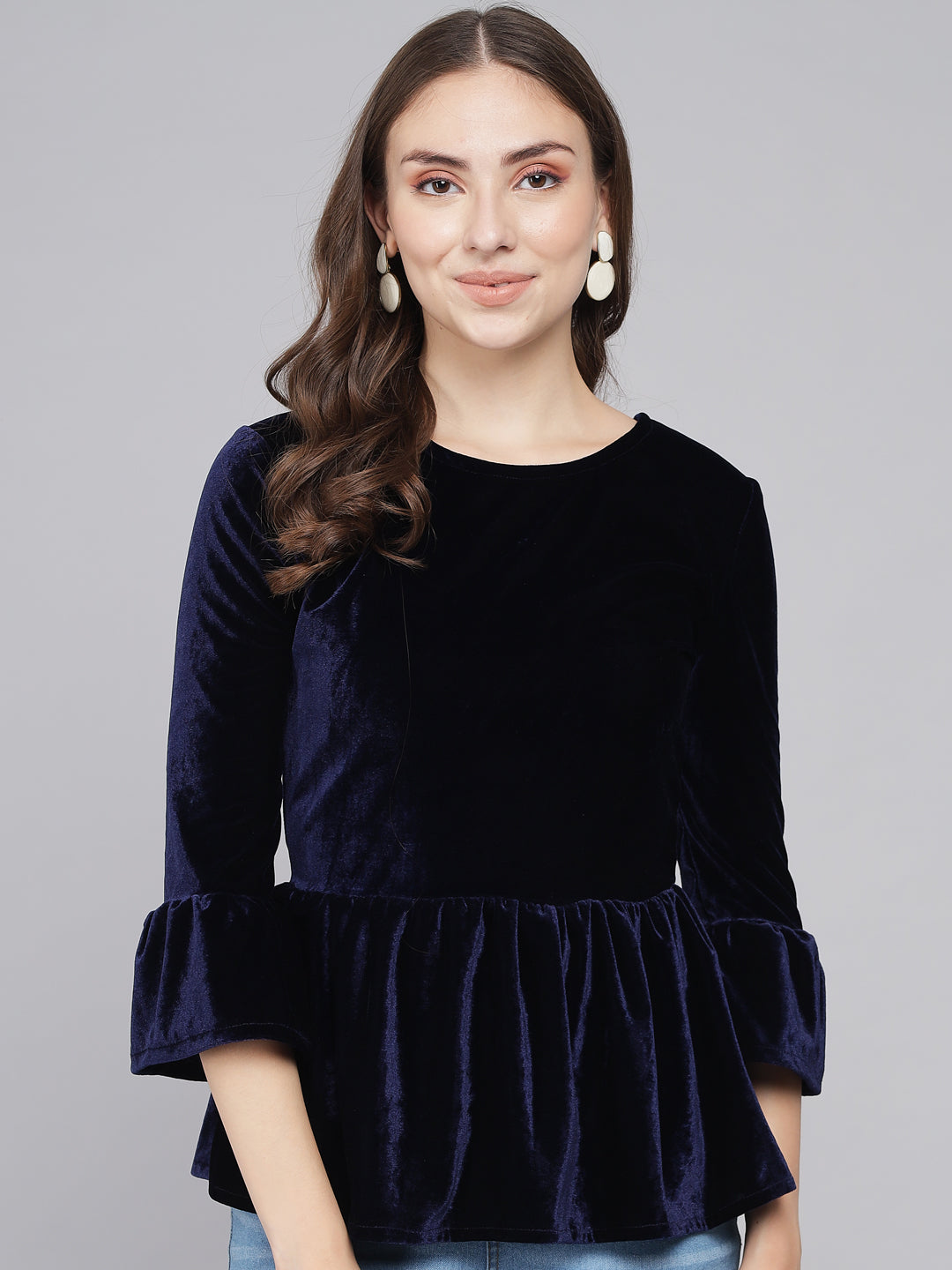 Velvet Peplum Top for Women Premium Partywear & Casual Style